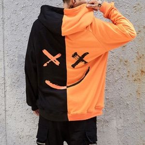 Mens Hoodies Sweatshirt Happy Smiling Face